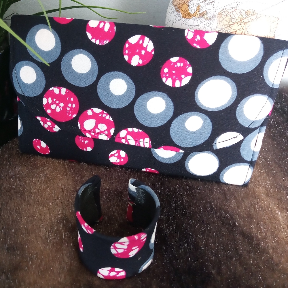 Ankara African clutch and bracelet set
